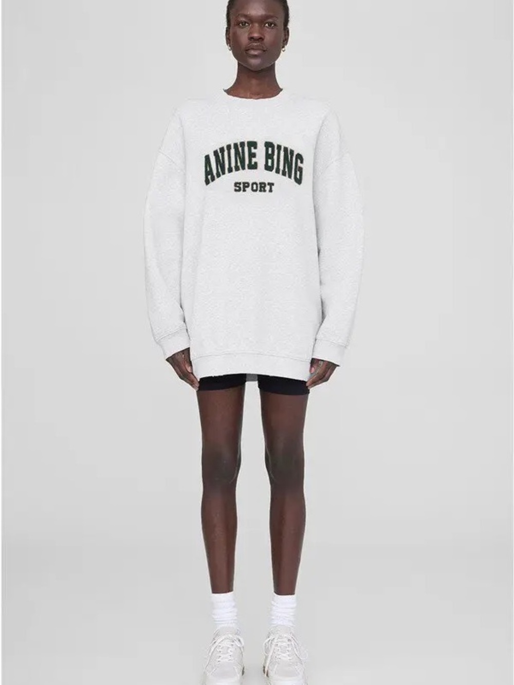Anine Bing Tyler Sport Sweatshirt in Heather Gray Size Medium
